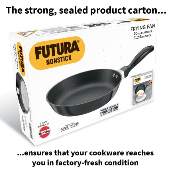 Hawkins Futura Nonstick Induction Compatible INF20 Frying Pan - 1 Ltr (20CM, 3.25MM) - Image 4