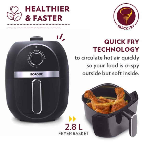 Borosil Best Electric Air Fryer 2.8 L, 1200W - Image 4