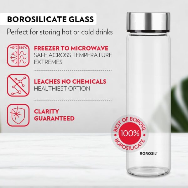 Borosil Pro Lunch Set - 3 Containers Glass Lunch Box With Glass Water Bottle Set - Image 4