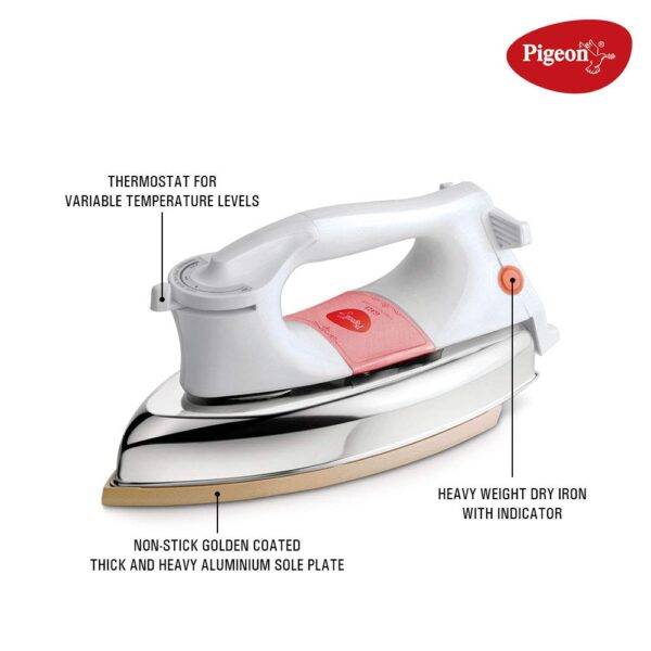 Pigeon Gale 1000 W Heavy Weight Dry Iron - Image 3