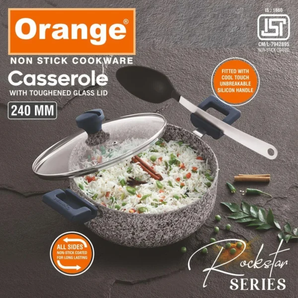 Orange Non-Stick Rockstar Series Cook & Serve Casserole 240mm (4mm) - Image 2