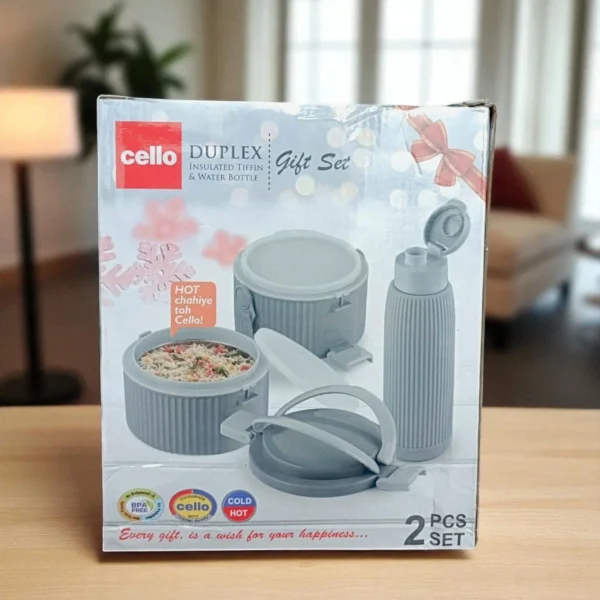 Cello Duplex 2 Piece Gift Set (1pc Water Bottle + 1pc Insulated Tiffin Box) - Image 3