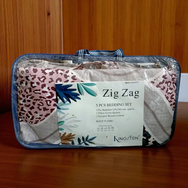 Kingston Zig Zag 5 Piece Bedding Set - Image 3