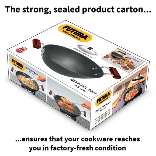 Hawkins Futura AD25S Hard Anodised Deep-Fry Pan with SS Lid - 2.5 Ltr 25cm - Image 4