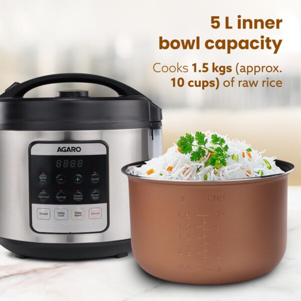 AGARO Royal Electric Rice Cooker, 5 Litre - Image 3