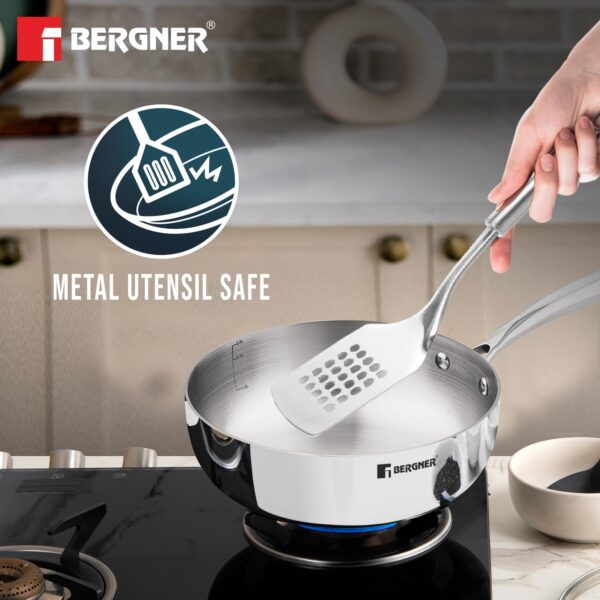 Bergner Argent Saira Saiba Tri-Ply Stainless Steel 3 Piece Cookware Set BGIN-6407 - Image 3