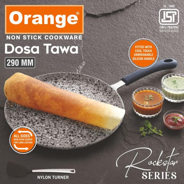 Orange Rockstar 290mm Dosa Tawa, Thickness - 4mm - Image 2
