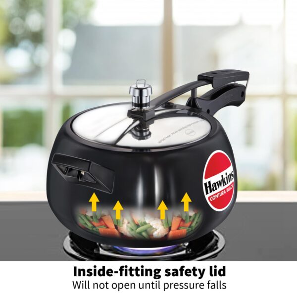 Hawkins Contura CB50 Hard Anodised Pressure Cooker, 5-Ltr - Image 3