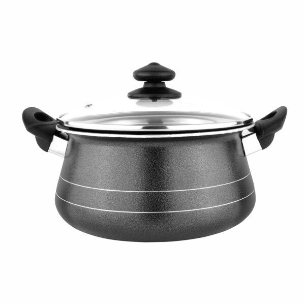 Orange Platina Series Nonstick Handi H-15 with Glass Lid - 3.7 Ltr
