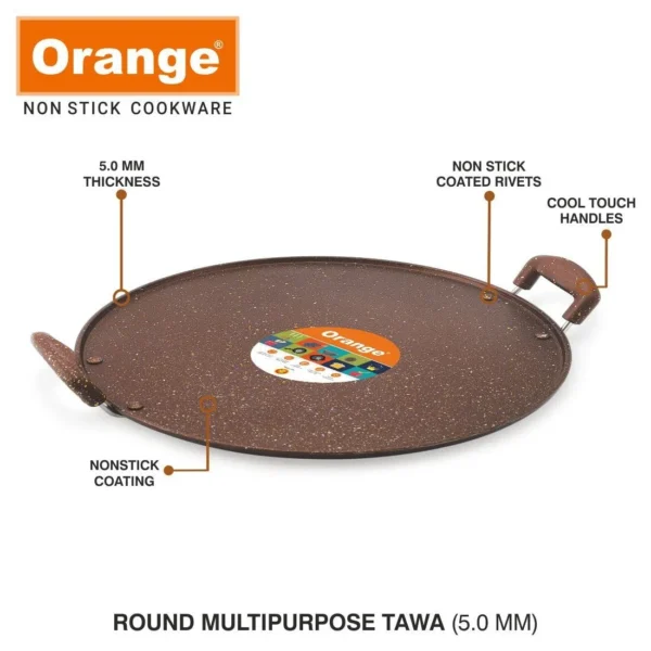 Orange Round Multipurpose 5MM Dosa Tawa (335mm) (ONSC071) - Image 2