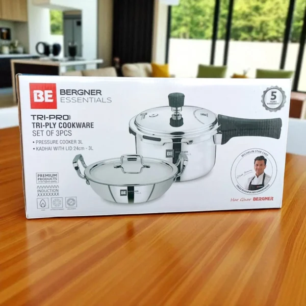 Bergner BE Tri-Pro Triply Cookware Set Of 3pc (BGIN-6640) - Image 2