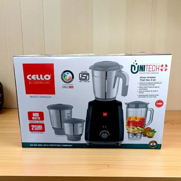 Cello Unitech Plus 600W 4C Electric Mixer Grinder 4 Jar - Image 2