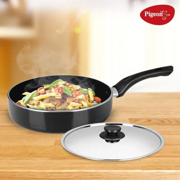 Pigeon Deluxe Non-Stick Aluminum 235 Fry Pan With Steel Lid - Image 2