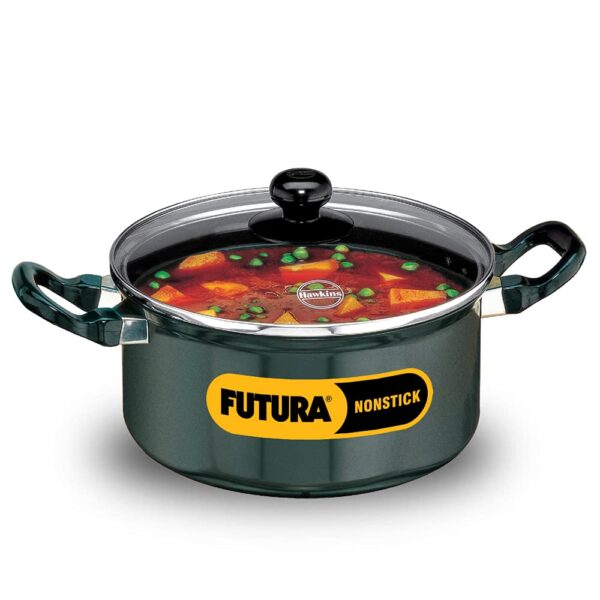 Hawkins NST30G Futura Nonstick Cook-n-Serve Stewpot with Glass Lid - 3L
