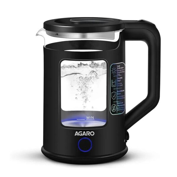 AGARO Galaxy Electric Glass Kettle with Keep Warm Function 1.5 L