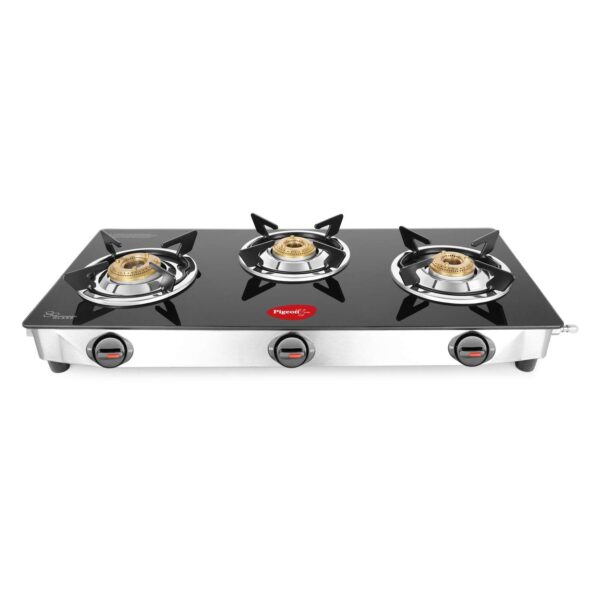 Pigeon Ayush Glass Top 3 Burner Gas Stove