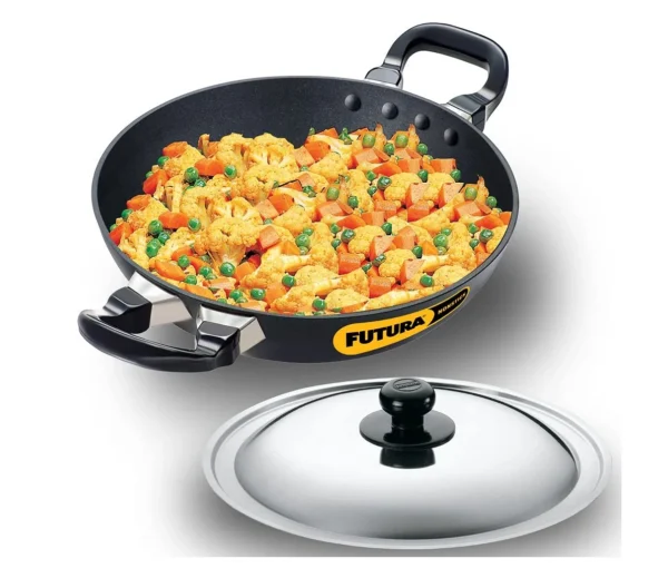 Hawkins Futura Nonstick Kadhai with SS Lid - 1.5 Ltr (NK15S)