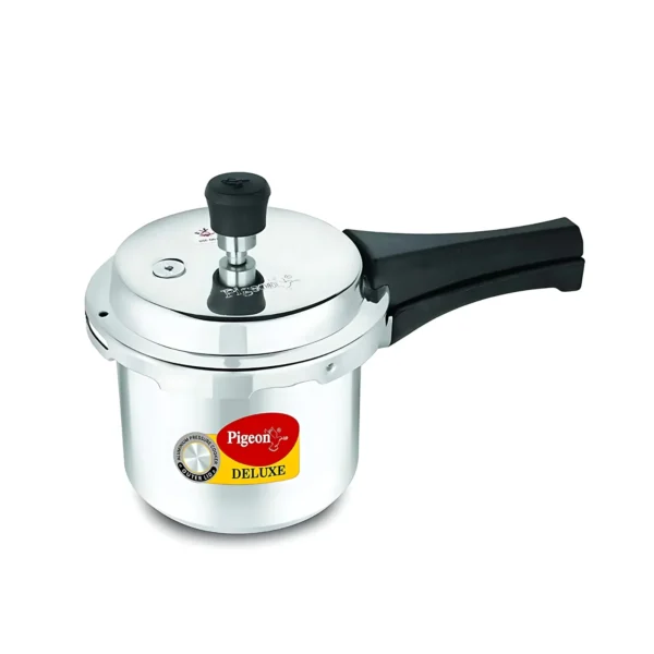 Pigeon Deluxe Clean Cook Aluminum Outer Lid Pressure Cooker - 3 Ltr