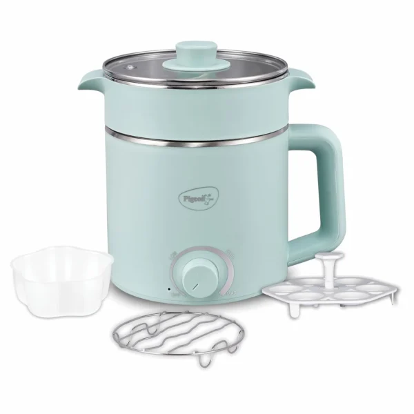 Pigeon by Stovekraft Swift Plus Multi-Cook Kettle 1.5L, with Stainless Steel Steamer, Egg Rack