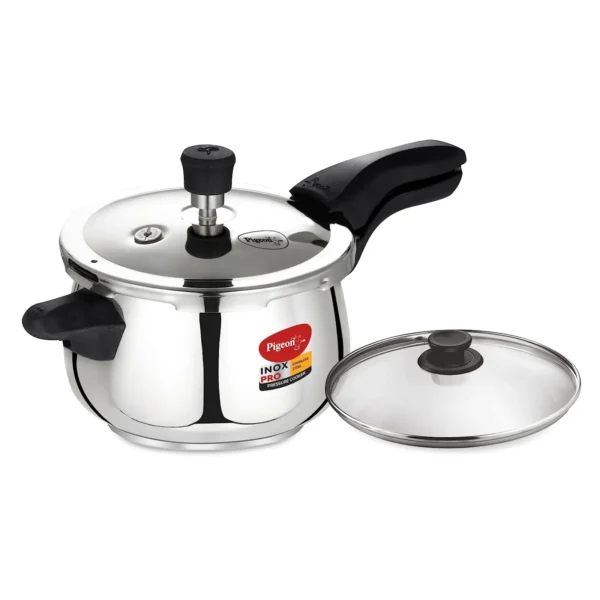 Pigeon Inox Pro Stainless Steel Induction Base Outer Lid Cooker - 3 Ltr