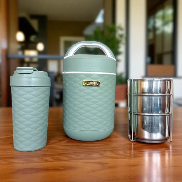 Jaypee Urbanite 2 Piece Combo Set (1pc Luxboxx 3 Container Tiffin Box + 1pc Luxip Vacuum Flask 385ml)