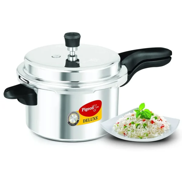 Pigeon Deluxe Aluminium Outer Lid Pressure Cooker, 5 L