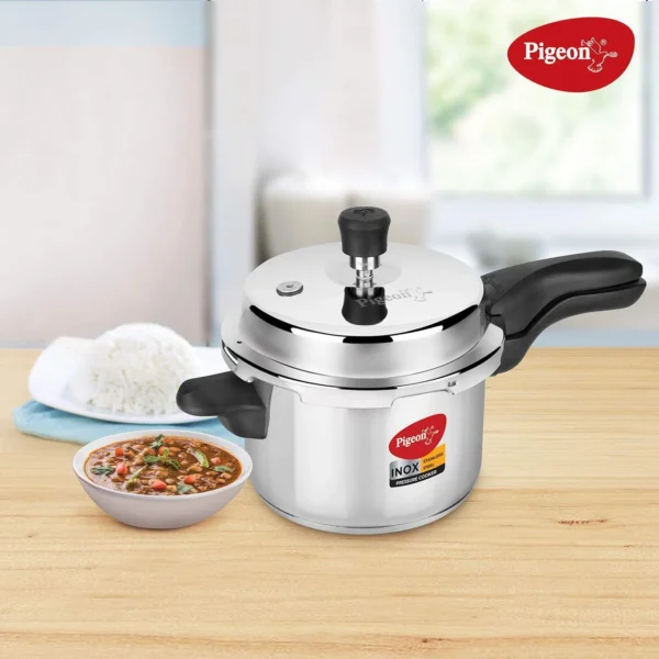 Pigeon Inox Induction Base Stainless Steel Pressure Cooker, 3Ltr - Image 4