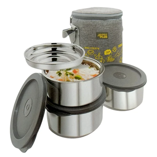 Jaypee Plus Magicseal 3 Stainless Steel Container Lunch Box (350mlX2 + 250mlX1) - Image 2
