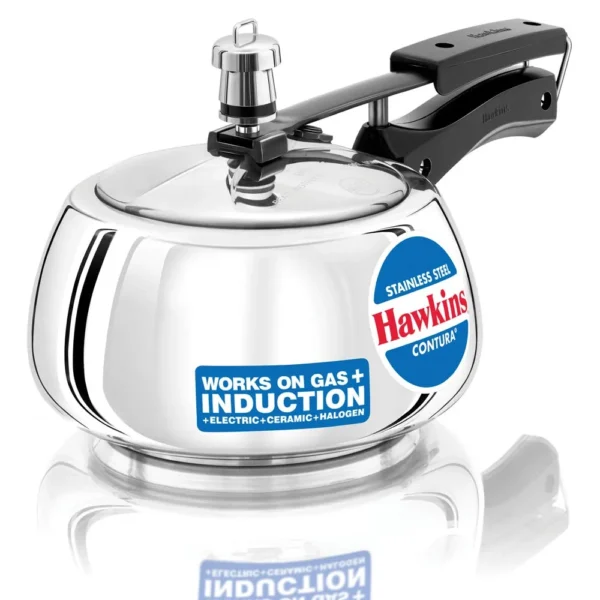 Hawkins Stainless Steel Contura Pressure Cooker, 2 Litre (SSC20)