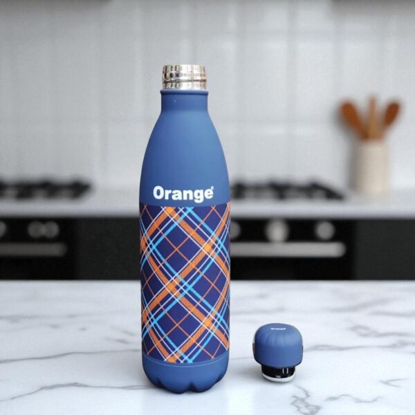 Orange Crystal Double Wall Stainless Steel Vacuum Insulated Water Bottle 1000ml Blue - Image 3
