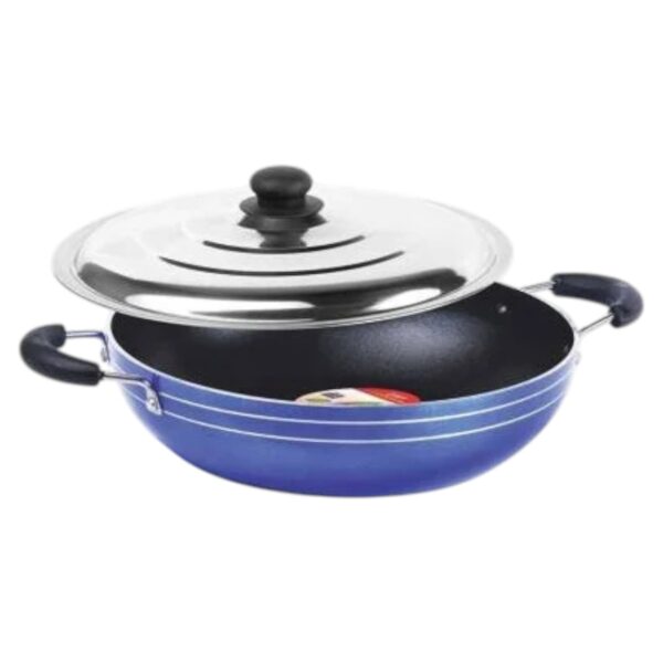 Orange Nonstick Induction Base 13 Deep Kadai with Steel Lid - 3.2 L - Image 3