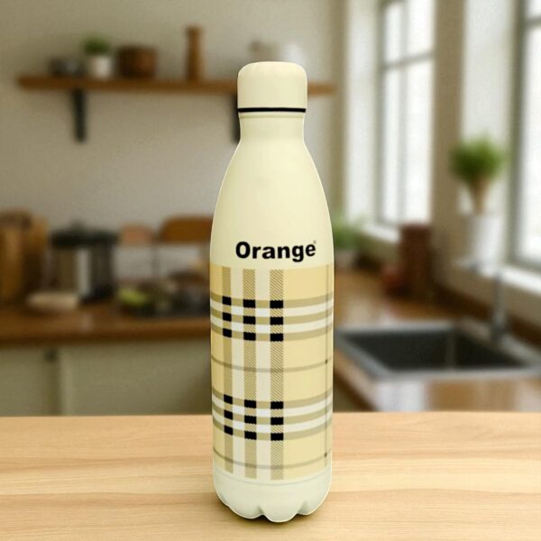Orange Crystal Double Wall Stainless Steel Vacuum Insulated Water Bottle 1000ml