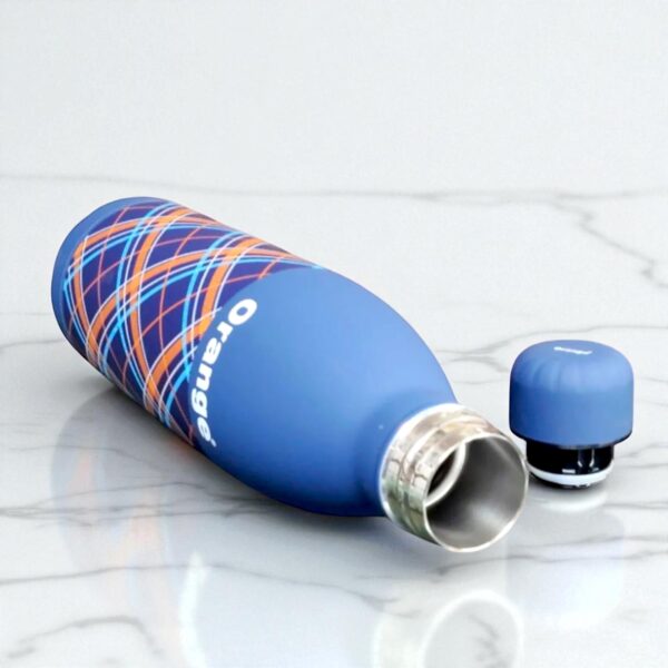 Orange Crystal Double Wall Stainless Steel Vacuum Insulated Water Bottle 1000ml Blue - Image 2