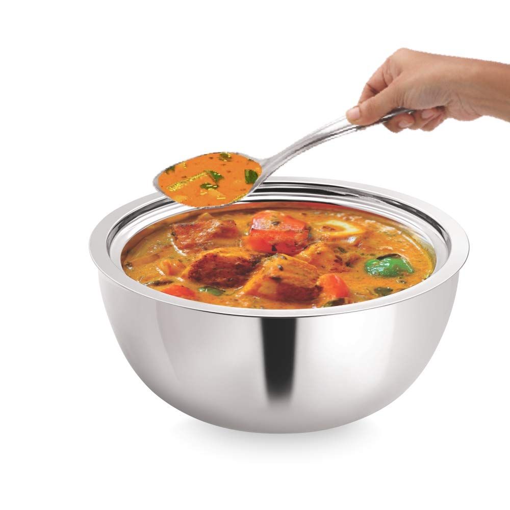 Borosil Stainless Steel Solid Curry Server - 2.7L - Image 4
