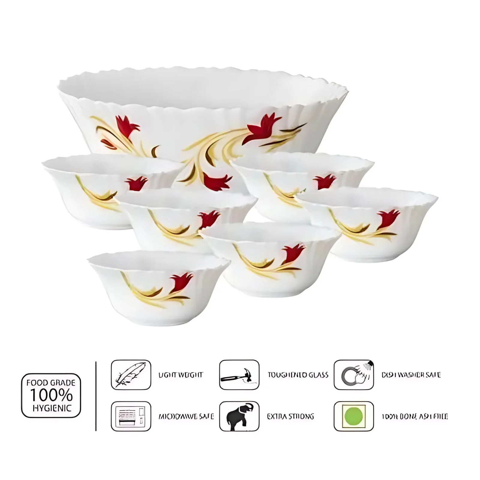 Larah by Borosil Diana 7 Piece Pudding Set - Image 3