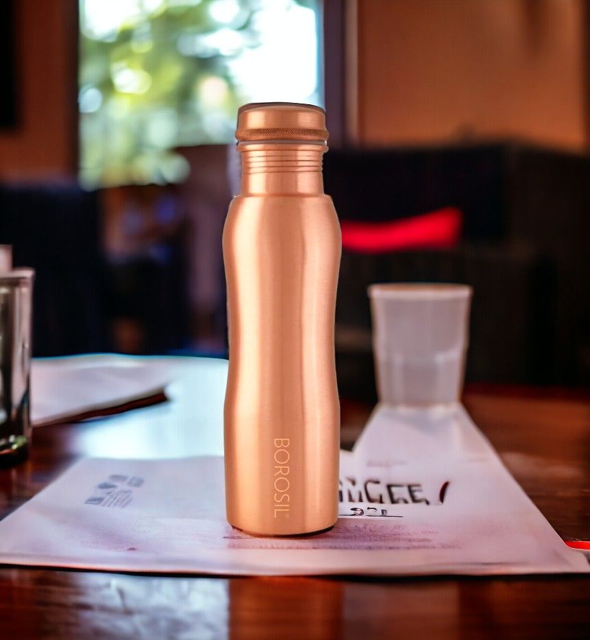 Borosil Curvy Copper Water Bottle, 1 Litre - Image 3