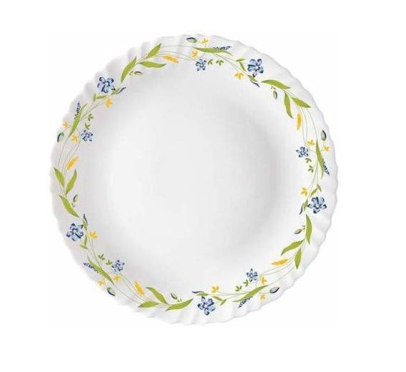 Larah by Borosil Opal Glass Green Lily 33 Pieces Dinner Set - Image 3