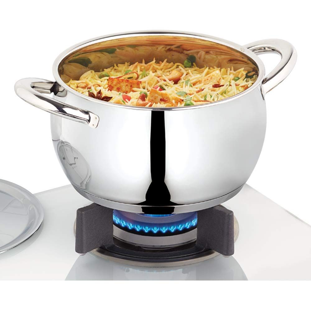 Borosil Handi Casserole with Lid 2.9 Ltr 18cm, Induction Friendly,Impact Bonded Tri-Ply Bottom - Image 2