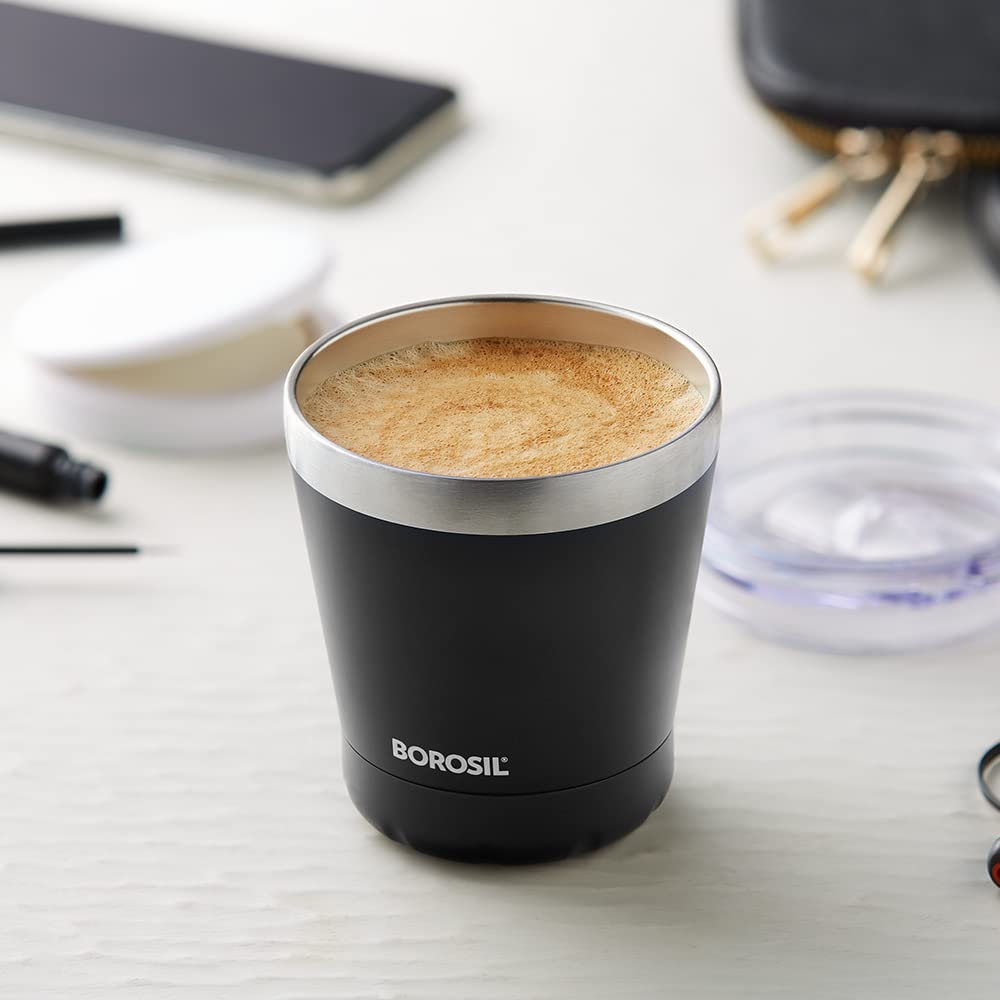 Borosil Stainless Steel Vacuum Insulated Coffee Mug, 180ml - Image 3