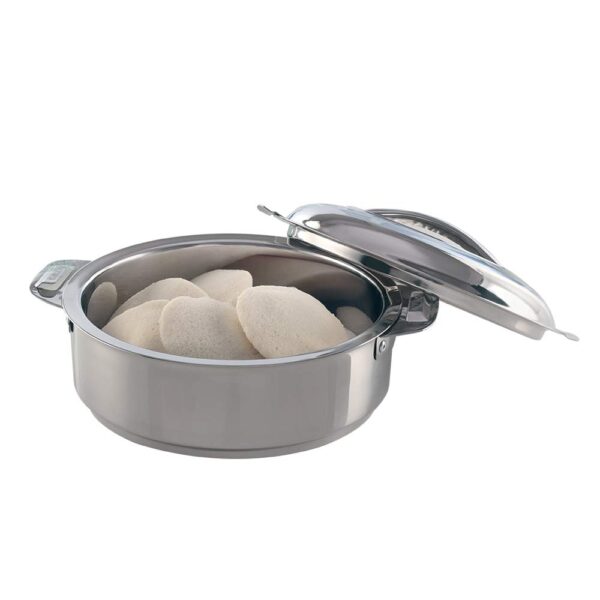 Borosil Stainless Steel Insulated Idli Server Casserole, 900ml - Image 2