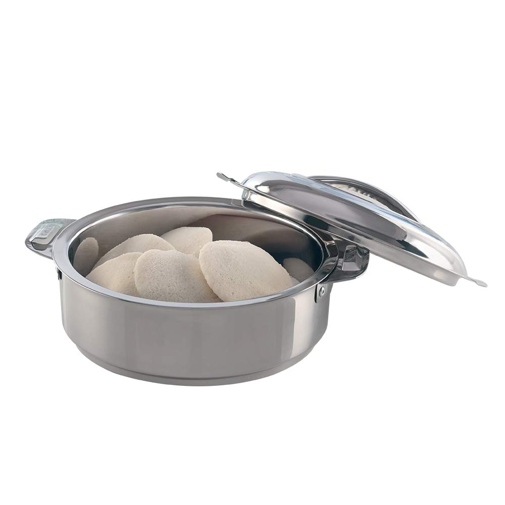 Borosil Stainless Steel Insulated Idli Server Casserole, 900ml - Image 2