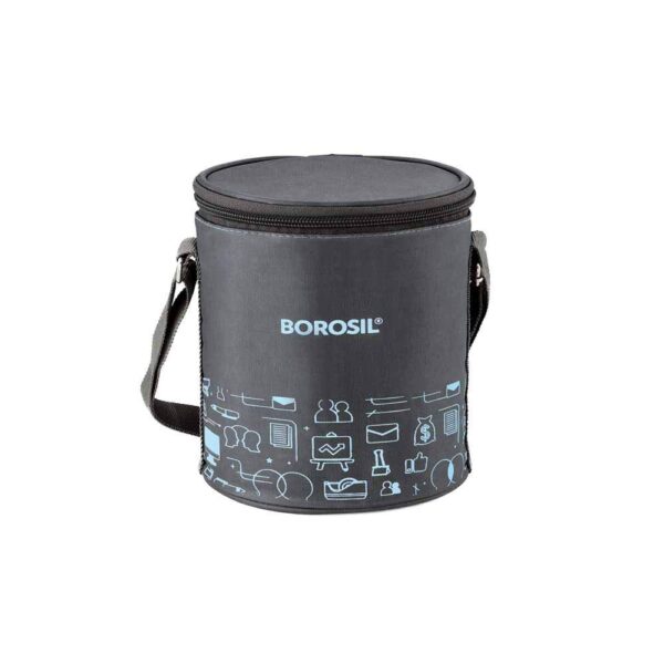 Borosil Carry Fresh Stainless Steel Insulated Lunch Box Set of 2, 280ml + 180ml - Image 2