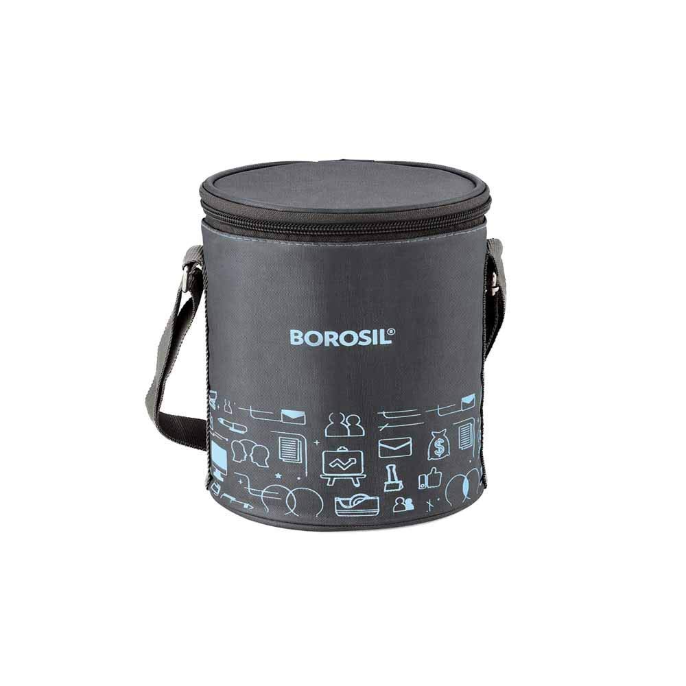 Borosil Carry Fresh Stainless Steel Insulated Lunch Box Set of 2, 280ml + 180ml - Image 2