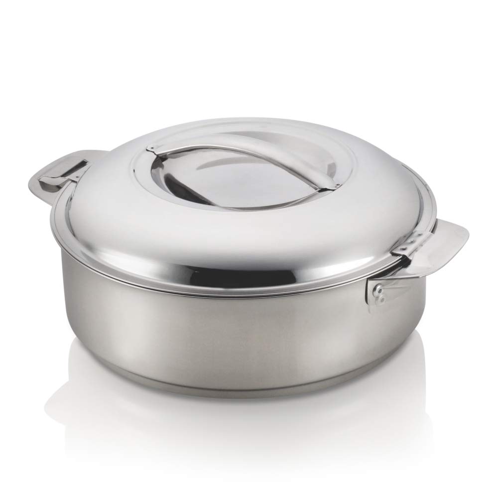 Borosil Stainless Steel Insulated Idli Server Casserole, 900ml