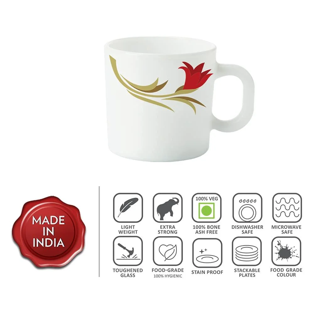Larah by Borosil Blue Cascade 6 Piece Tea/Coffee Mug Set - 100ml - Image 2