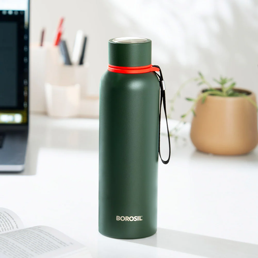 Borosil Trek Vacuum Insulated Water Bottle, 850ML
