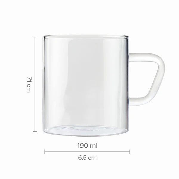Borosil Vision Classic 6 Piece Mug Set - 190ml - Image 2