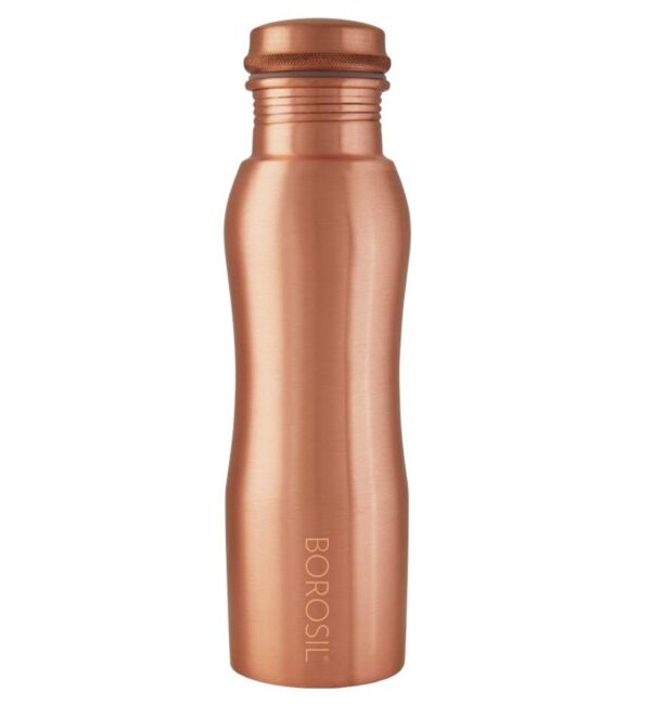 Borosil Curvy Copper Water Bottle, 1 Litre