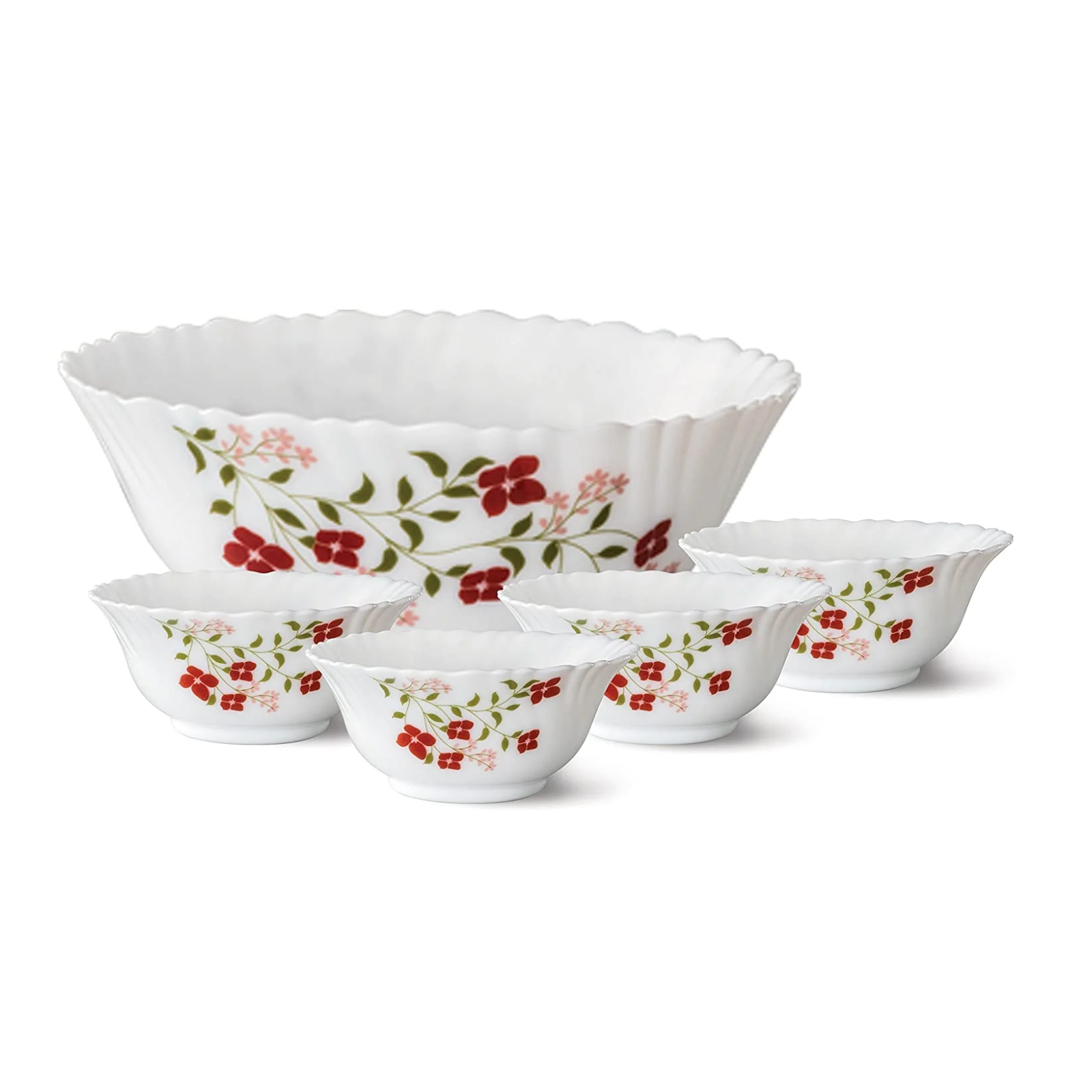 Larah by Borosil Glass Pudding Set, 5-Pieces Small