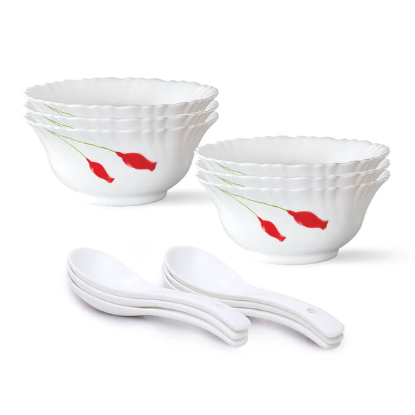 Larah by Borosil Opalware 12 Piece Soup Bowl Set